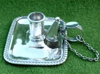 Lovely Little Edwardian Solid Silver Chamberstick - Chester 1904 - 2.  65ozt