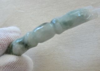 TWO ANTIQUE CHINESE HAND CARVED JADE FASTENERS WITH END LOOPS 5
