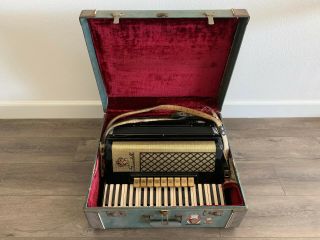 Vintage Scandalli Accordion L342/ 48 Made In Italy With Case