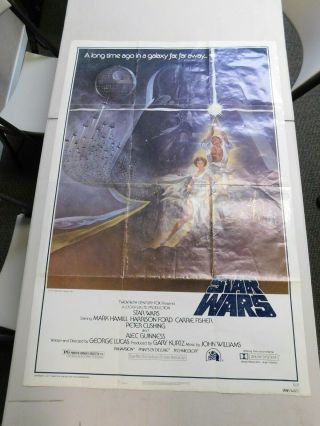 Star Wars Rare Movie Poster 1977 77/21 A Hope Vintage Ex,
