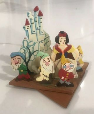 Vintage Disneyland Snow White And The Seven Dwarfs Hand Painted Wood Figurines