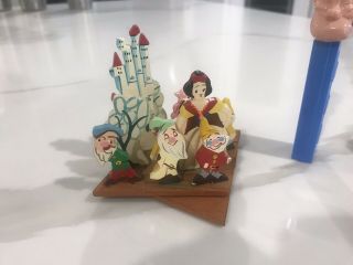 Vintage Disneyland Snow White and the Seven Dwarfs Hand Painted Wood Figurines 9