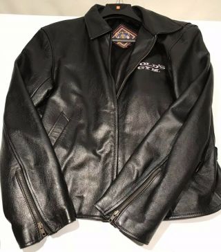 Golds Gym Vintage Motorcycle Style Leather Jacket Satin Lining Men’s Xl Minty
