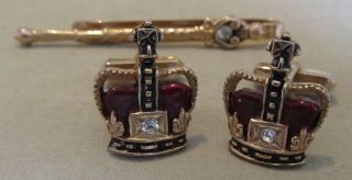 Men Vintage Royal Crown & Scepter Cufflinks Costume Jewelry C25
