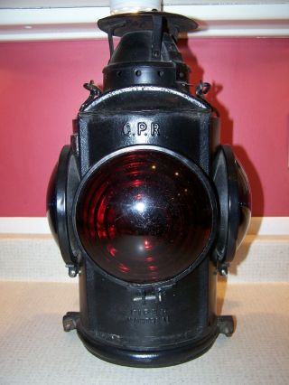 Vintage Canadian Pacific Rwy Caboose Marker Lantern - H L Piper Montreal