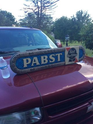 Vintage Very Rare Huge 37” Pabst Blue Ribbon Beer Light Up Sign 37 X 8 X 4 "