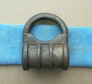 Ancient Viking Rare Forged Iron Padlock With Ornament