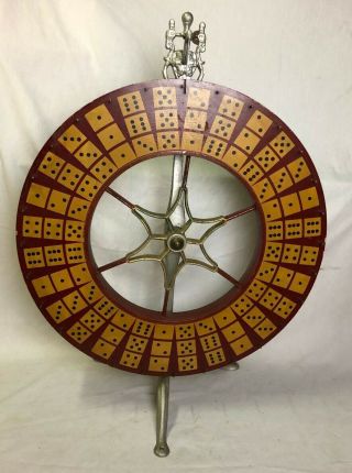 Vintage Carnival Table Top Roulette Gambling Wheel Of Fortune