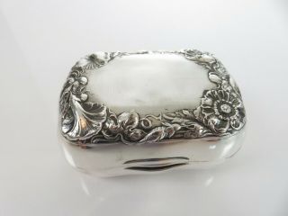 Classic Gorham Art Nouveau Sterling Silver Floral Soap Box,  C1917