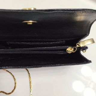 RARE Vintage Gucci Tom Ford GG Logo Black Gold Lizard Crossbody WOC Shoulder Bag 11