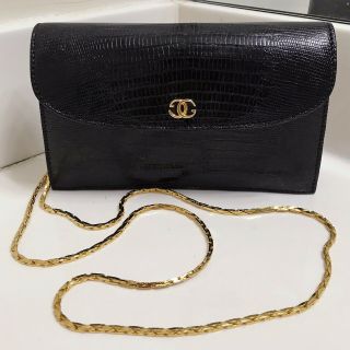 Rare Vintage Gucci Tom Ford Gg Logo Black Gold Lizard Crossbody Woc Shoulder Bag