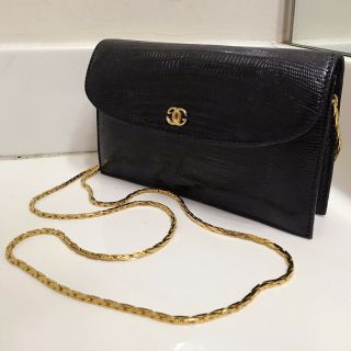 RARE Vintage Gucci Tom Ford GG Logo Black Gold Lizard Crossbody WOC Shoulder Bag 8