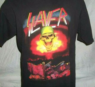 Slayer Vtg 1992 Thrash Metal American Concert Tour T Shirt By Brockum Sz Xl Rare