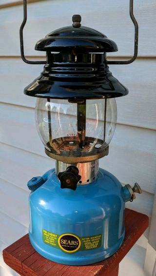 Vintage Sears Model 476.  74550 Single Mantle Gas Lantern Dated 1965 - Very