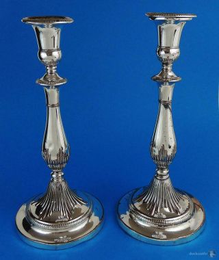 Matthew Boulton George Iii Old Sheffield Plate Candlesticks C1800 12 Inches