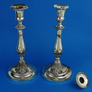 MATTHEW BOULTON George III OLD SHEFFIELD PLATE CANDLESTICKS c1800 12 Inches 3