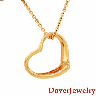 Tiffany & Co.  Elsa Peretti 18k Yellow Gold Heart Charm Pendant Nr