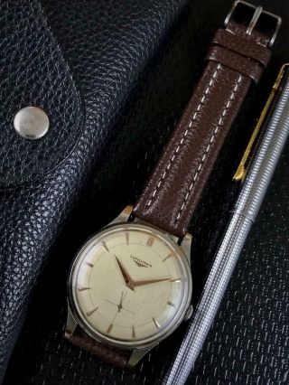 Vintage LONGINES Cal.  12.  68z Big Jumbo Men ' s watch from 1950 ' s 7