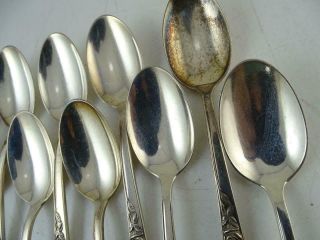 Vintage Sterling Silver Reed & Barton Classic Rose Teaspoon Spoon Set 355.  1g 6 