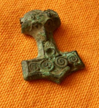 A 151.  Viking Style Bronze Amulet.  Hammer Of Thor.
