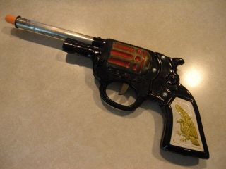 Vintage Tin Pop Cork Gun Toy Pistol Made In Japan 1950 