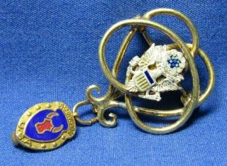 WWII Sterling 34th Infantry Regiment Home Front Sweetheart Pin 2