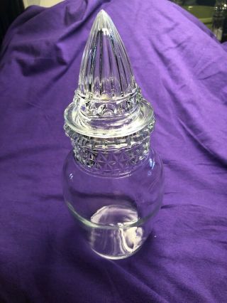 Antique Apothecary Jar Drug Store Pharmacy Thumbprint Diamond - Glass Top