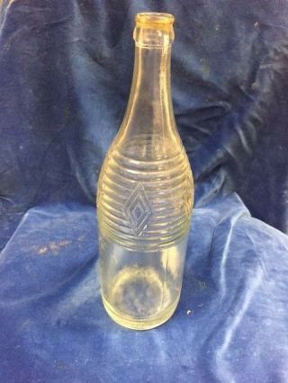 Vintage DIAMOND GINGER ALE Clear Bottle heavy glass DIAMOND DESIGN - item no 202 2