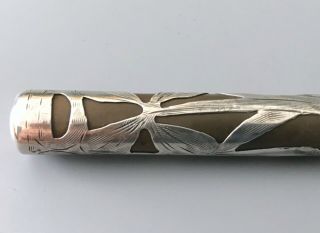 Antique WATERMAN 999 Fine Sterling Silver Overlay Fountain Pen 5