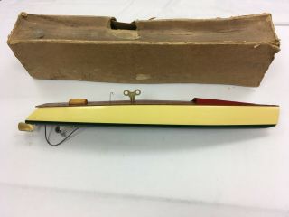 Antique Vintage 1930 Hobbies Clockwork Launch Boat Wood Toy