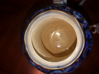 Rare flow blue Rococo style coffee pot 11