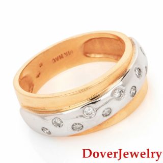 Estate Diamond 14k Gold Cluster Band Ring Nr