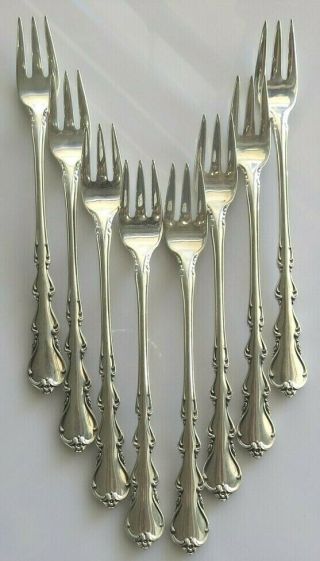 International Angelique Sterling Silver Eight (8) Hors De Vours Forks