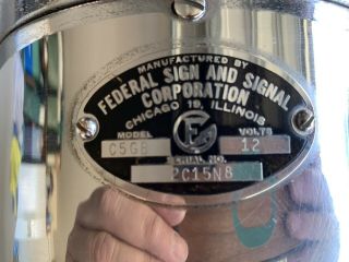 Vintage Federal Siren and Signal Corporation C5GB Siren 7