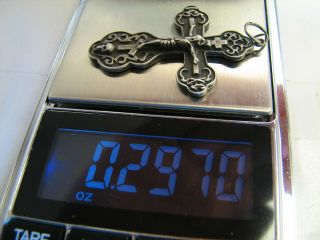 MASSIVE.  CRUCIFIXION BIG SIZE OLD VINTAGE STERLING SILVER CROSS - PENDANT 1152 5