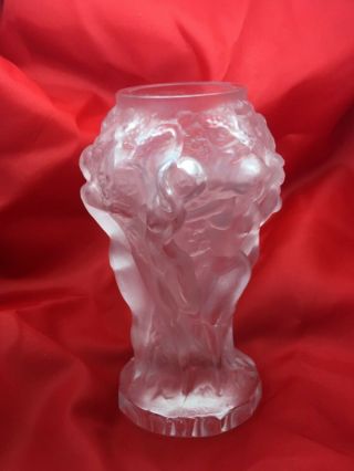 Vintage Lalique France Crystal Female Nude 5 " Vase