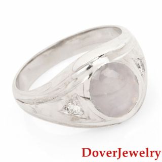 Estate Diamond Star Sapphire 14k White Gold Ring 8.  4 Grams Nr