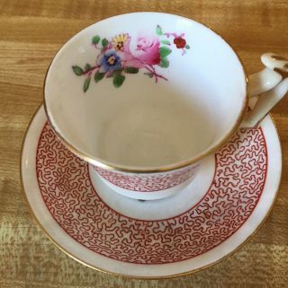 VINTAGE TEACUP AND SAUCER CROWN STAFFORSHIRE HANDPAINTED 2