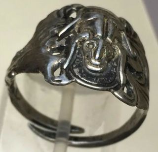Antique Old Chinese Silver Frog Adjustable Ring Size 9 2