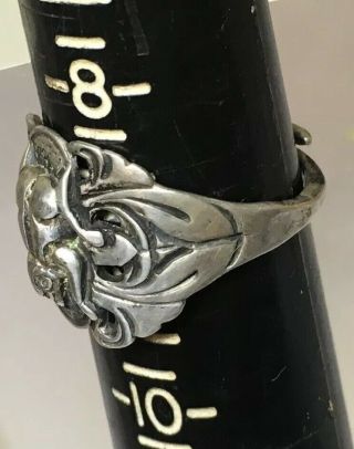 Antique Old Chinese Silver Frog Adjustable Ring Size 9 6