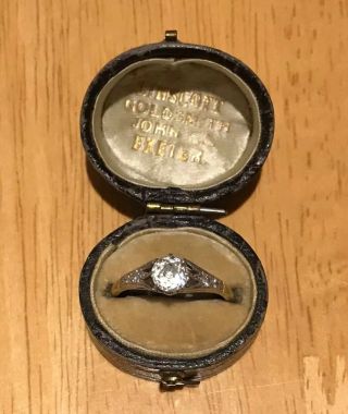 Vintage Diamond Engagement Ring 18 Ct Gold & Platinum Valued £2360 Box