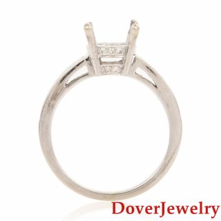 Modern Diamond 18K White Gold Mounting Engagement Ring NR 4