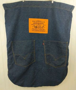 Rare Vintage Big E 70s Levis Single Stitch Selvedge Laundry Bag Denim Near