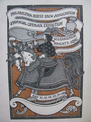 Rare 1896 Philadelphia Horse Show Association Poster Cover Maxfield Parrish