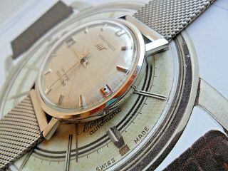 V S/S Vintage 1960 ' s Men ' s Longines Ultrachron Automatic Swiss Watch Runs 3