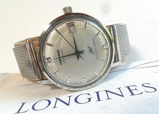 V S/S Vintage 1960 ' s Men ' s Longines Ultrachron Automatic Swiss Watch Runs 7