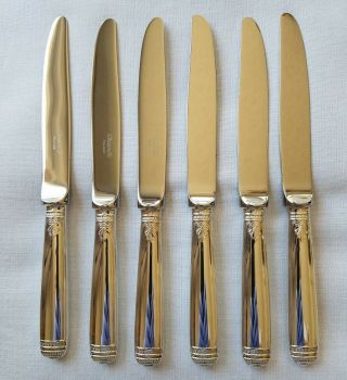 Christofle Malmaison Silver Plated Dessert Knife Set Of 6 (1/2)