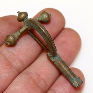 Intact Roman Military Bronze Crossbow Fibula Brooch Circa 400 Ad