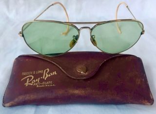 Vintage Ray Ban B&L 1/10 12K GF Gold - Filled Aviator Shooter Sunglasses w/ Case 2