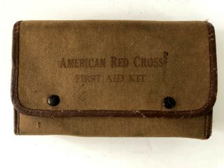 Ww2 Era American Red Cross First Aid Kit Complete